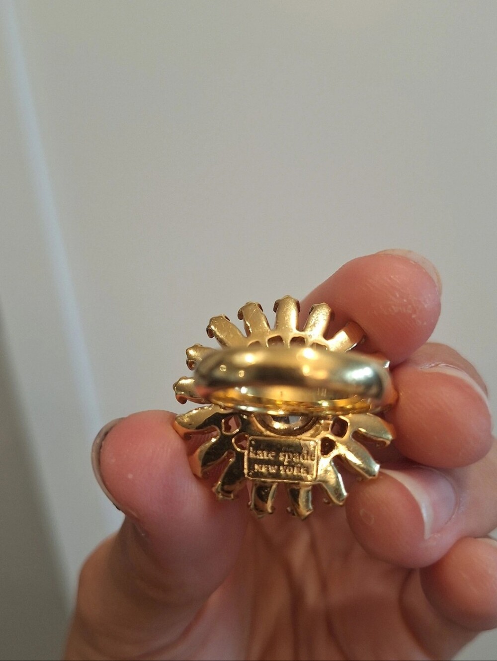 Kate Spade Pink & Orange Flower Ring EUC - Picture 3 of 4